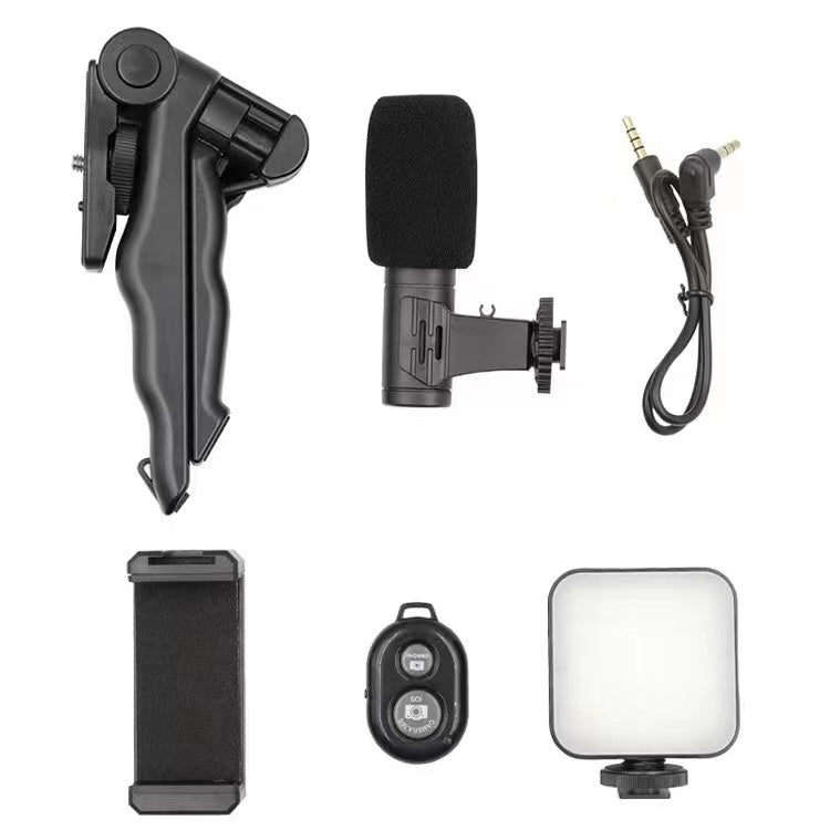Video-Making Kit Vlogging Tripod with Microphone LED Fill Light