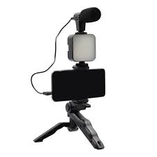 Video-Making Kit Vlogging Tripod with Microphone LED Fill Light